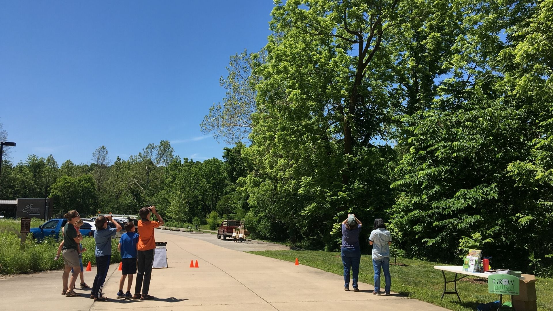 Bird watching at the MPF WCO Plant Sale. Photo: Brooke Widmar